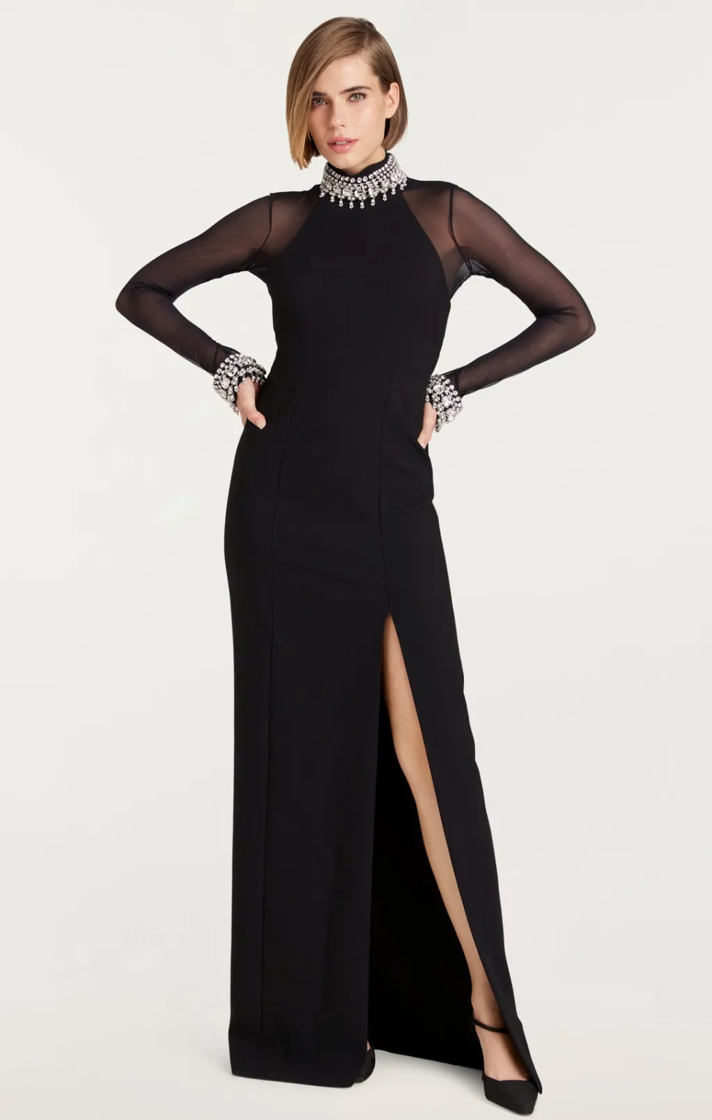 Cinq à Sept Loretta Gown Black/Silver Hot