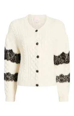 Cinq à Sept Louise Cardigan Ivory/Black