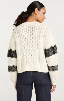 Cinq à Sept Louise Cardigan Ivory/Black