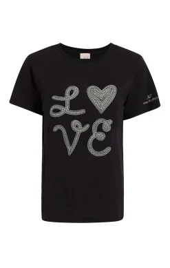 Cinq à Sept Love Heart Tee Black/Plaster Clearance