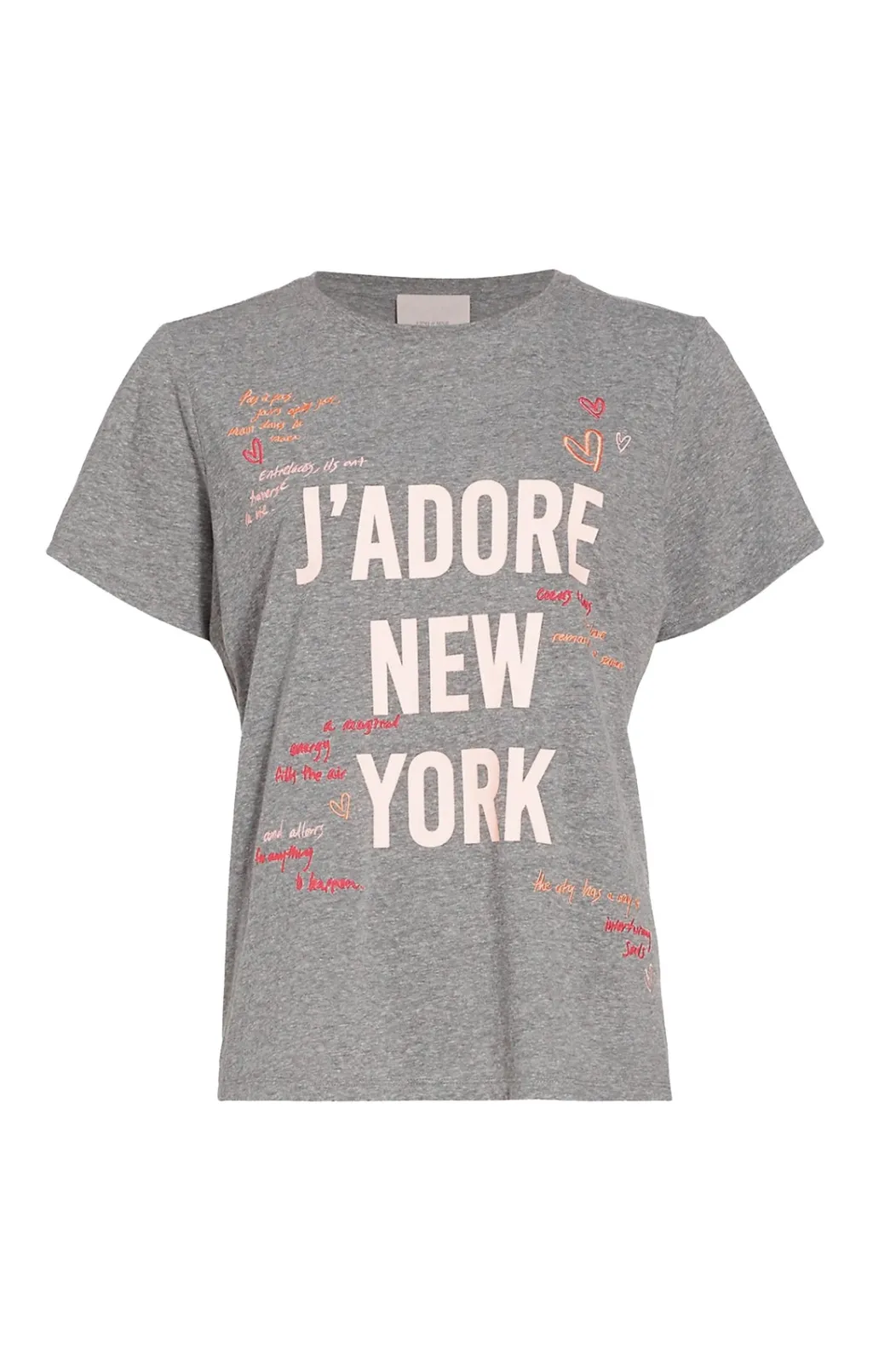 Cinq à Sept Love Letter Jadore New York Tee HeatherGreyMulti Hot