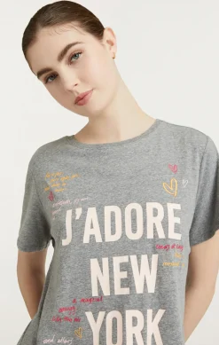 Cinq à Sept Love Letter Jadore New York Tee HeatherGreyMulti Hot