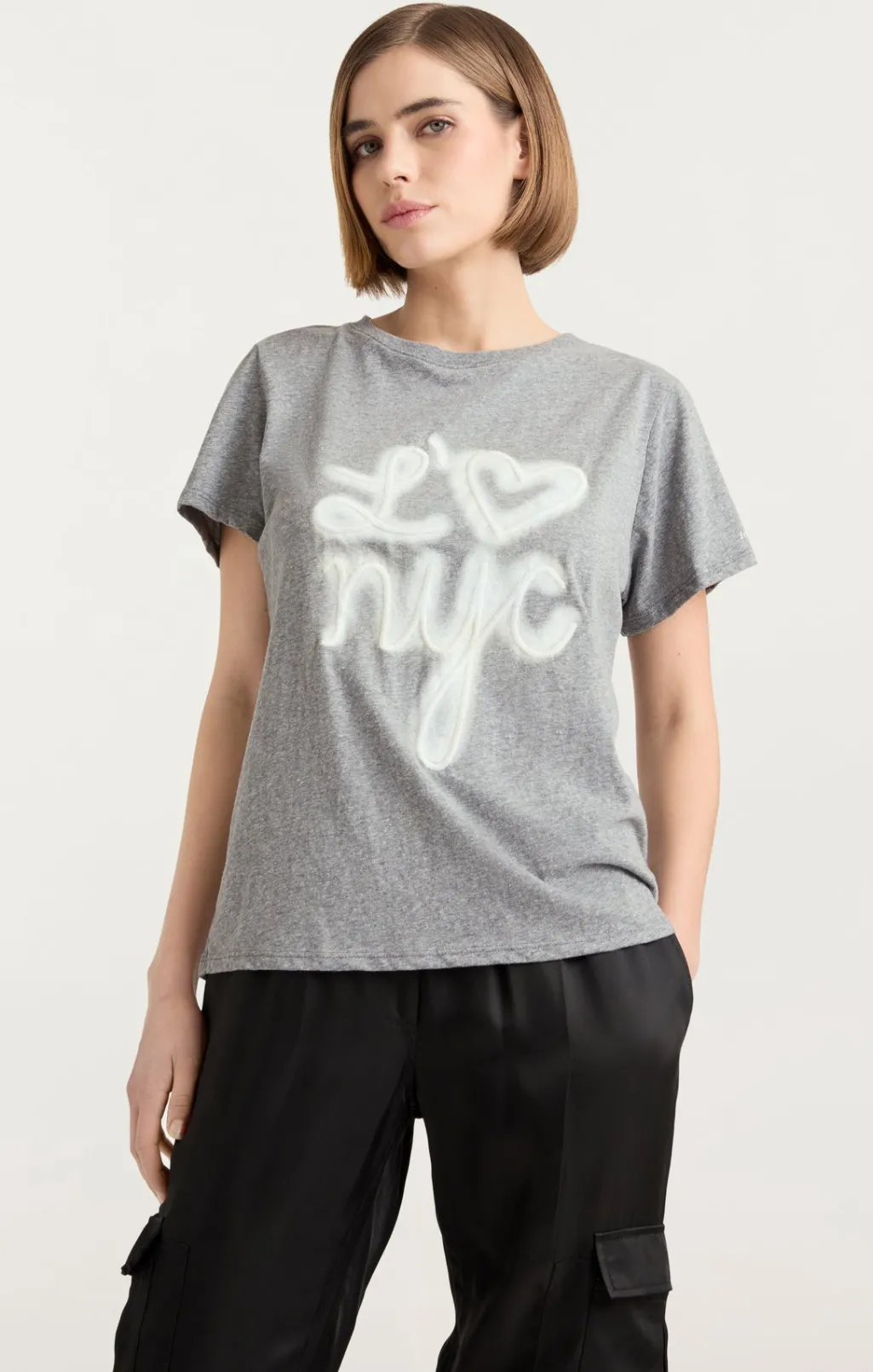 Cinq à Sept Love NYC Tee HeatherGrey/white Discount