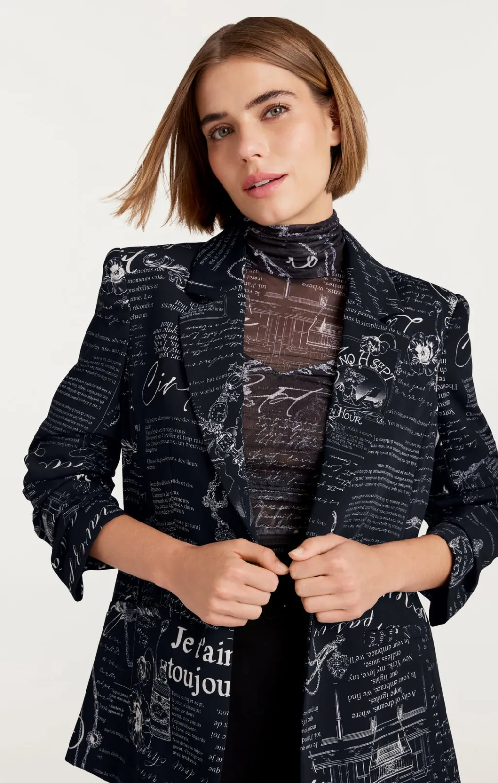 Cinq à Sept Love Stories Kylie Blazer Black/White New
