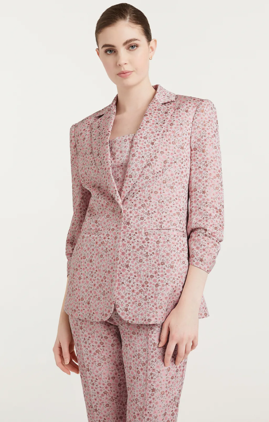 Cinq à Sept Lurex Jacquard Khloe Blazer PaleRoseMulti