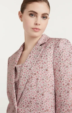 Cinq à Sept Lurex Jacquard Khloe Blazer PaleRoseMulti
