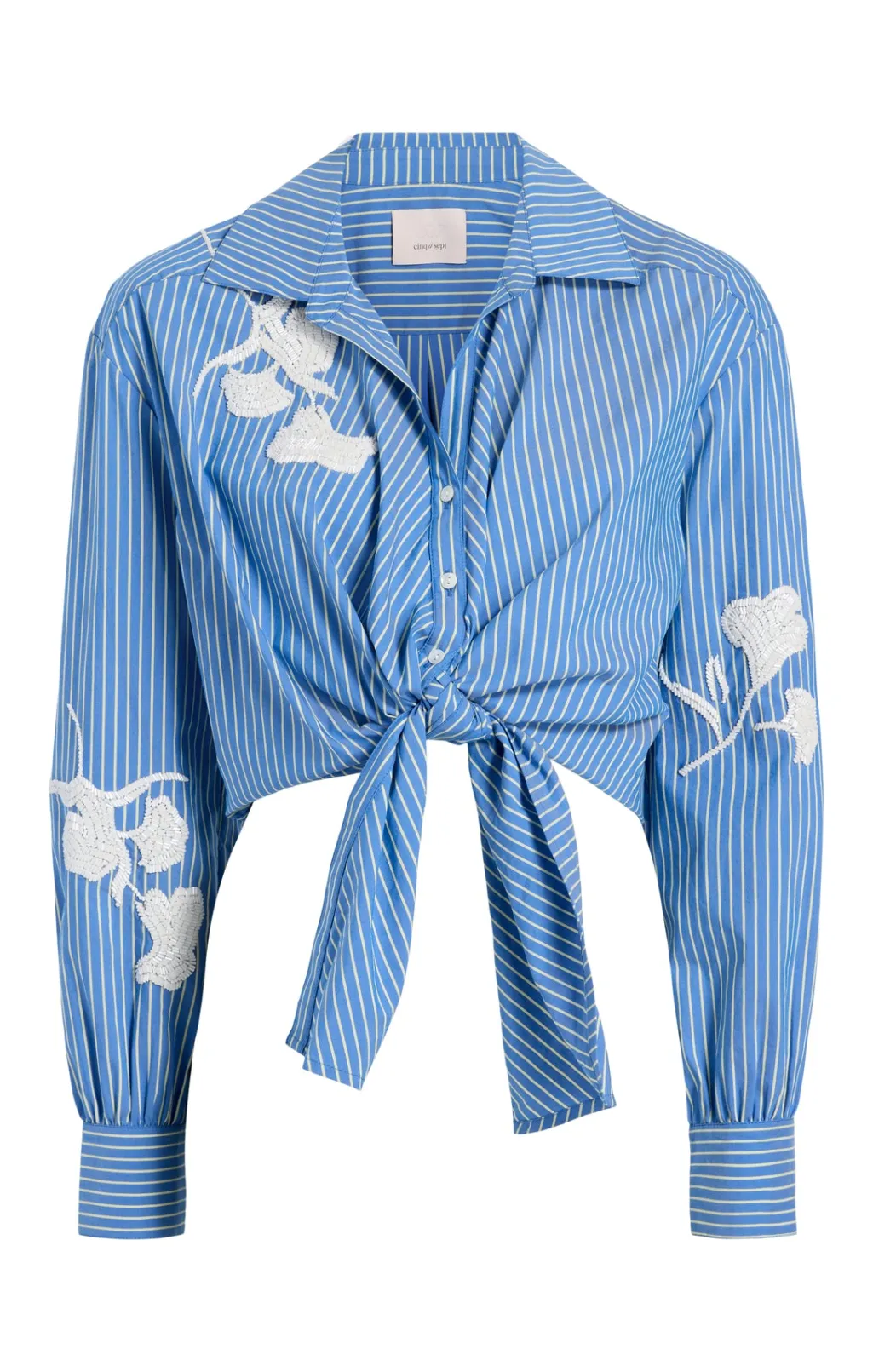 Cinq à Sept Lya Stripe Marianna Top OxfordBlue/Chamomile Clearance