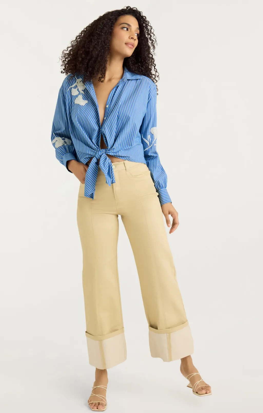 Cinq à Sept Lya Stripe Marianna Top OxfordBlue/Chamomile Clearance