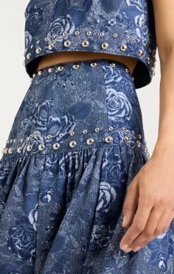 Cinq à Sept Maia Skirt IndigoMulti Discount