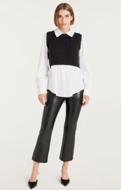 Cinq à Sept Mara Shaker Pullover Black Discount