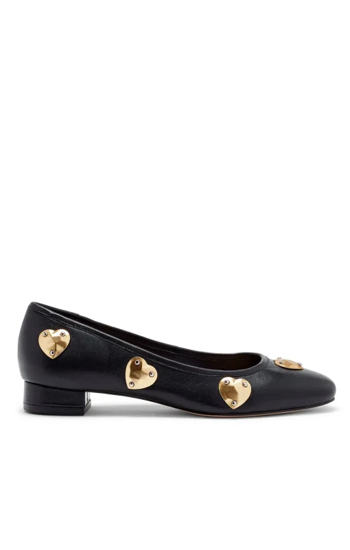 Cinq à Sept Marin Block Heel Ballet Pump Black/Gold Best