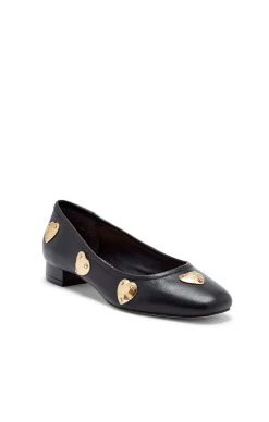 Cinq à Sept Marin Block Heel Ballet Pump Black/Gold Best