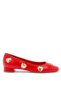 Cinq à Sept Marin Block Heel Ballet Pump Cardinal/Gold Online