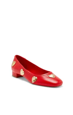 Cinq à Sept Marin Block Heel Ballet Pump Cardinal/Gold Online