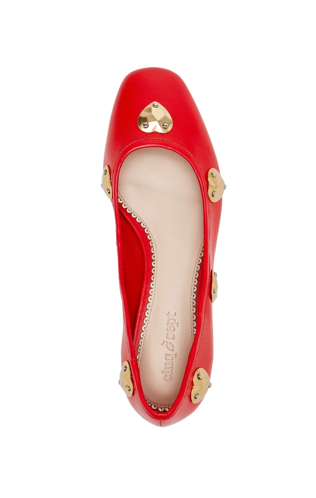 Cinq à Sept Marin Block Heel Ballet Pump Cardinal/Gold Online