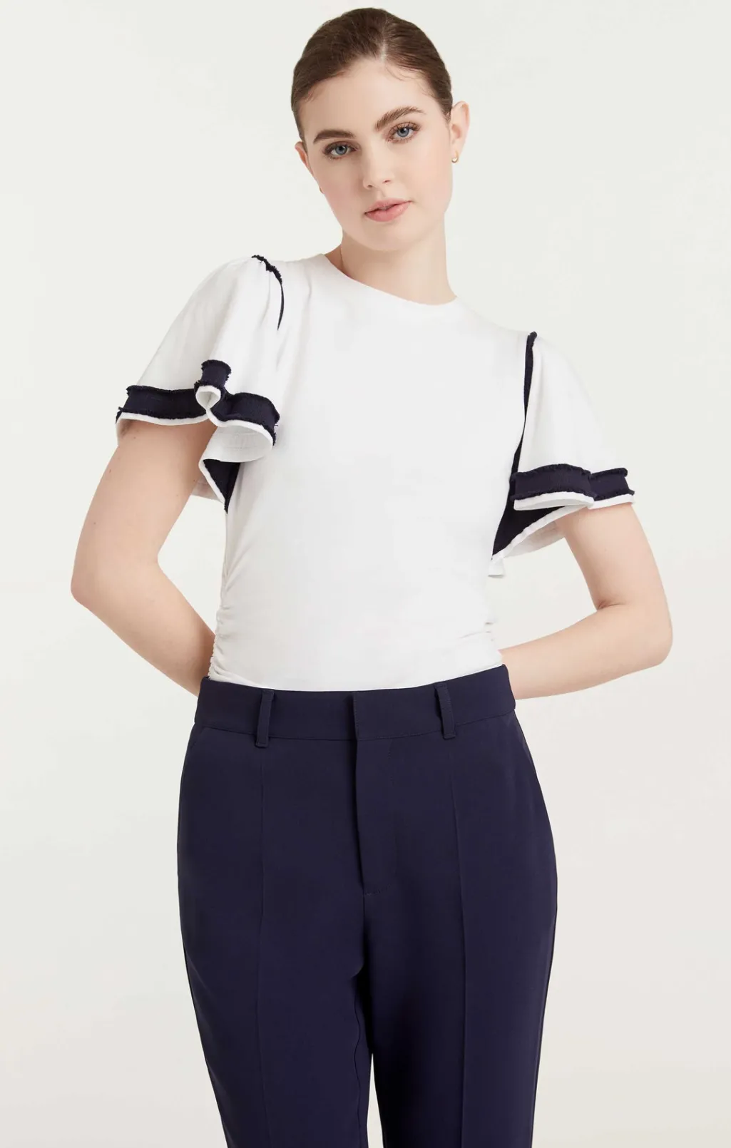 Cinq à Sept Marnia Top White/Navy Online