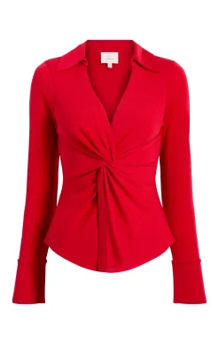Cinq à Sept Matte Jersey Mckenna Top CandyApple Hot