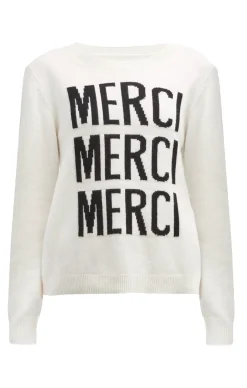 Cinq à Sept Merci Merci Merci Knit Pullover Ivory/Black Outlet
