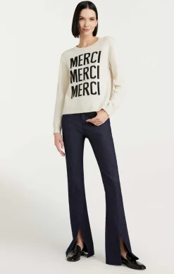 Cinq à Sept Merci Merci Merci Knit Pullover Ivory/Black Outlet