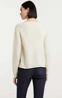 Cinq à Sept Merci Merci Merci Knit Pullover Ivory/Black Outlet