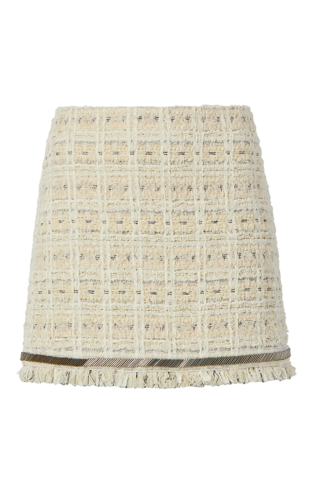 Cinq à Sept Metallic Beaded Doris Skirt Ivory Outlet