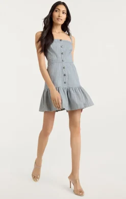 Cinq à Sept Mina Dress Indigo/White Discount