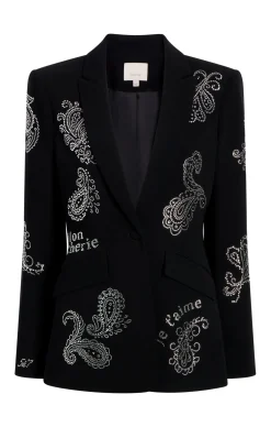 Cinq à Sept Mini Paisley Embellished Cheyenne Blazer Black Online