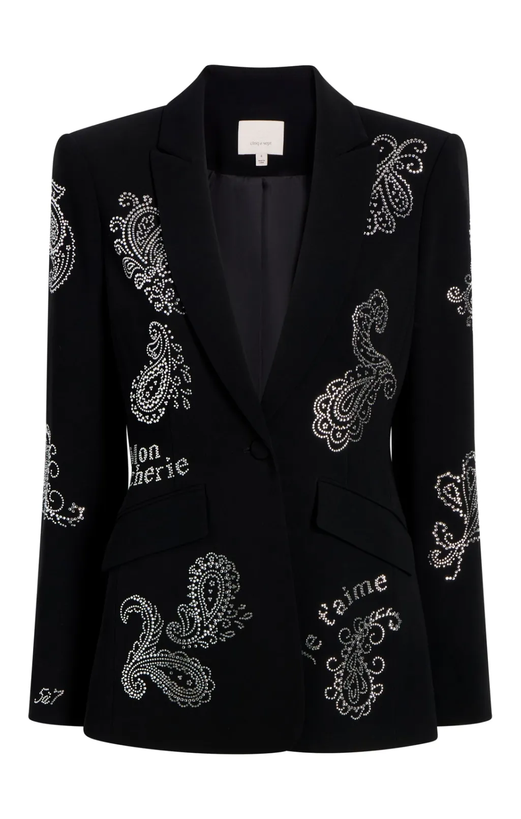 Cinq à Sept Mini Paisley Embellished Cheyenne Blazer Black Online