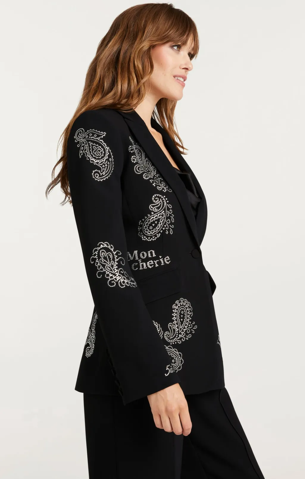 Cinq à Sept Mini Paisley Embellished Cheyenne Blazer Black Online