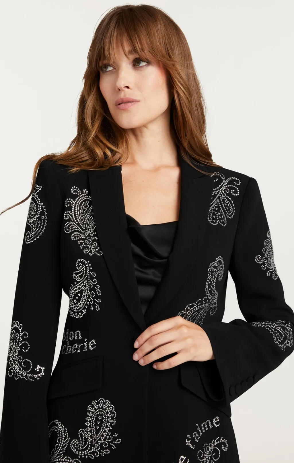 Cinq à Sept Mini Paisley Embellished Cheyenne Blazer Black Online