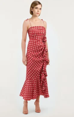 Cinq à Sept Mireya Dress SourCherry/Plaster Hot