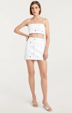 Cinq à Sept Mirror Denim Nikki Top White Sale