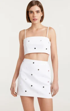 Cinq à Sept Mirror Denim Nikki Top White Sale
