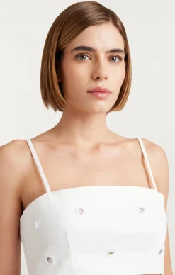 Cinq à Sept Mirror Denim Nikki Top White Sale