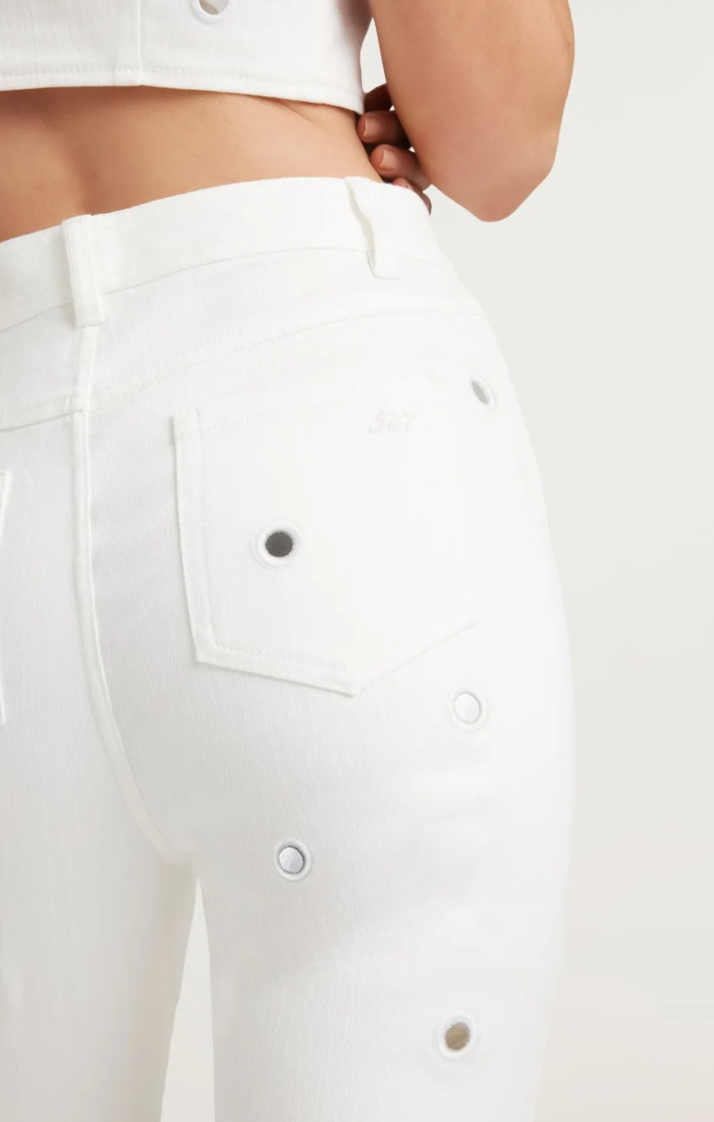 Cinq à Sept Mirror Denim Shailene Pant White Clearance