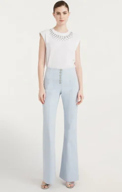 Cinq à Sept Mixed Rhinestone Bella Tee WhiteMulti