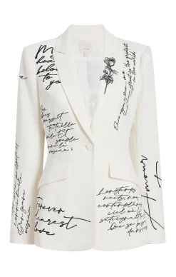 Cinq à Sept Mon Amour Embellished Cheyenne Blazer Ivory/black Discount