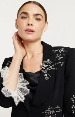 Cinq à Sept Mon Amour Embellished Roxie Blazer Black/Gilver