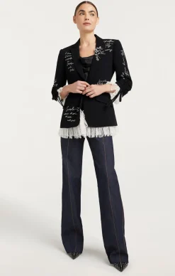 Cinq à Sept Mon Amour Embellished Roxie Blazer Black/Gilver