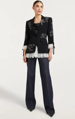 Cinq à Sept Mon Amour Embellished Roxie Blazer Black/Gilver