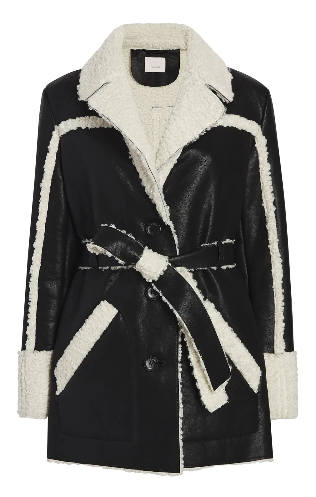 Cinq à Sept Mona Coat Black/ivory Discount