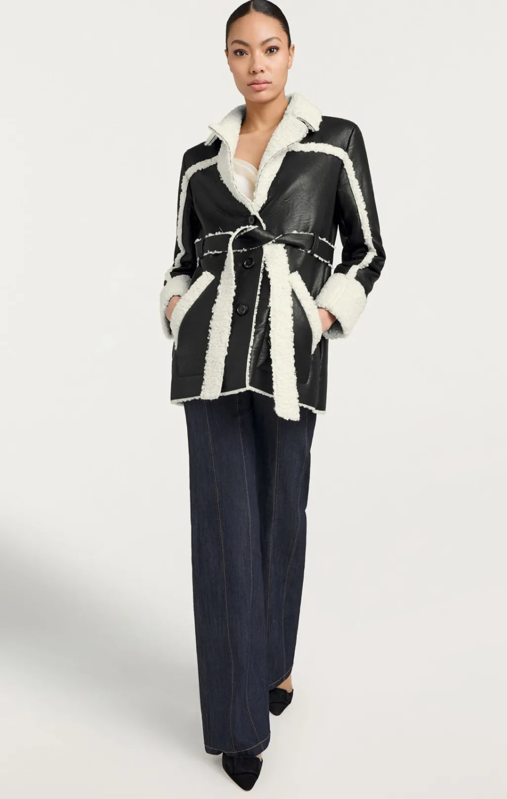 Cinq à Sept Mona Coat Black/ivory Discount