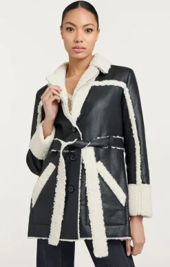 Cinq à Sept Mona Coat Black/ivory Discount
