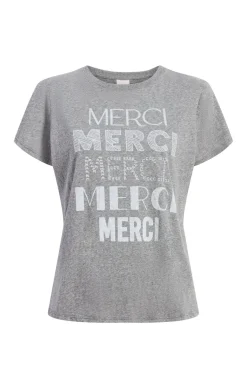 Cinq à Sept Multi Merci Tee HeatherGrey/White Sale