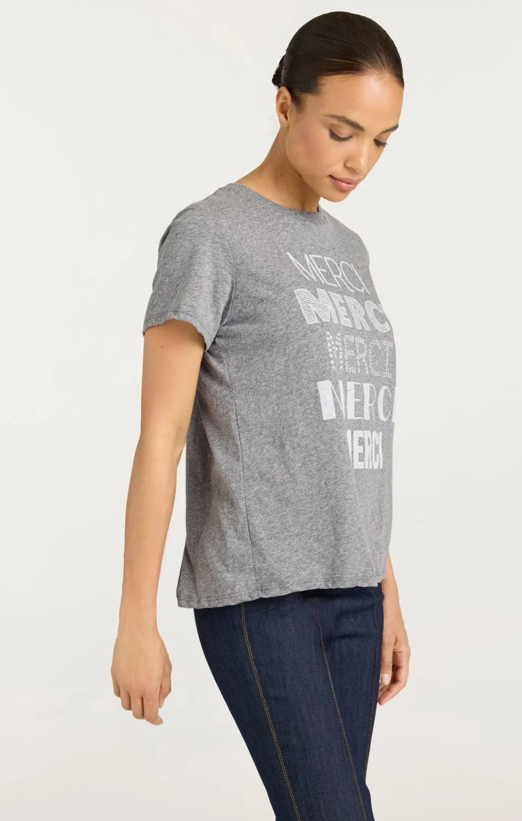 Cinq à Sept Multi Merci Tee HeatherGrey/White Sale