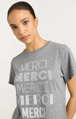 Cinq à Sept Multi Merci Tee HeatherGrey/White Sale