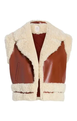 Cinq à Sept Nadia Vest Ivory/mahogany Outlet