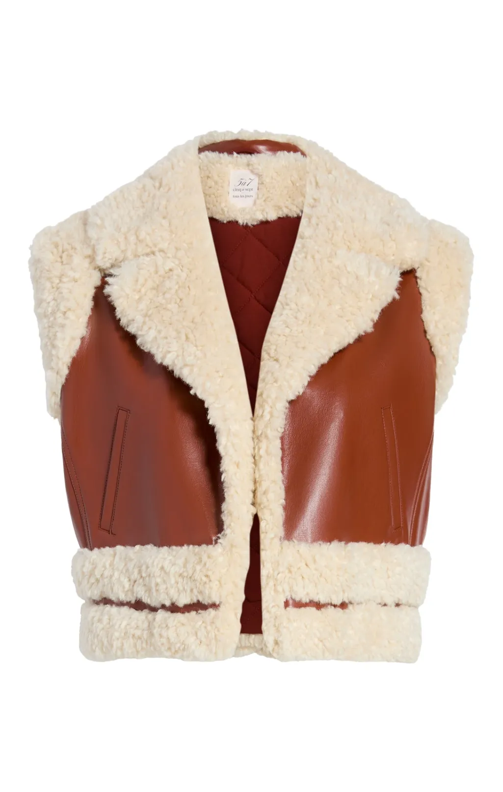 Cinq à Sept Nadia Vest Ivory/mahogany Outlet