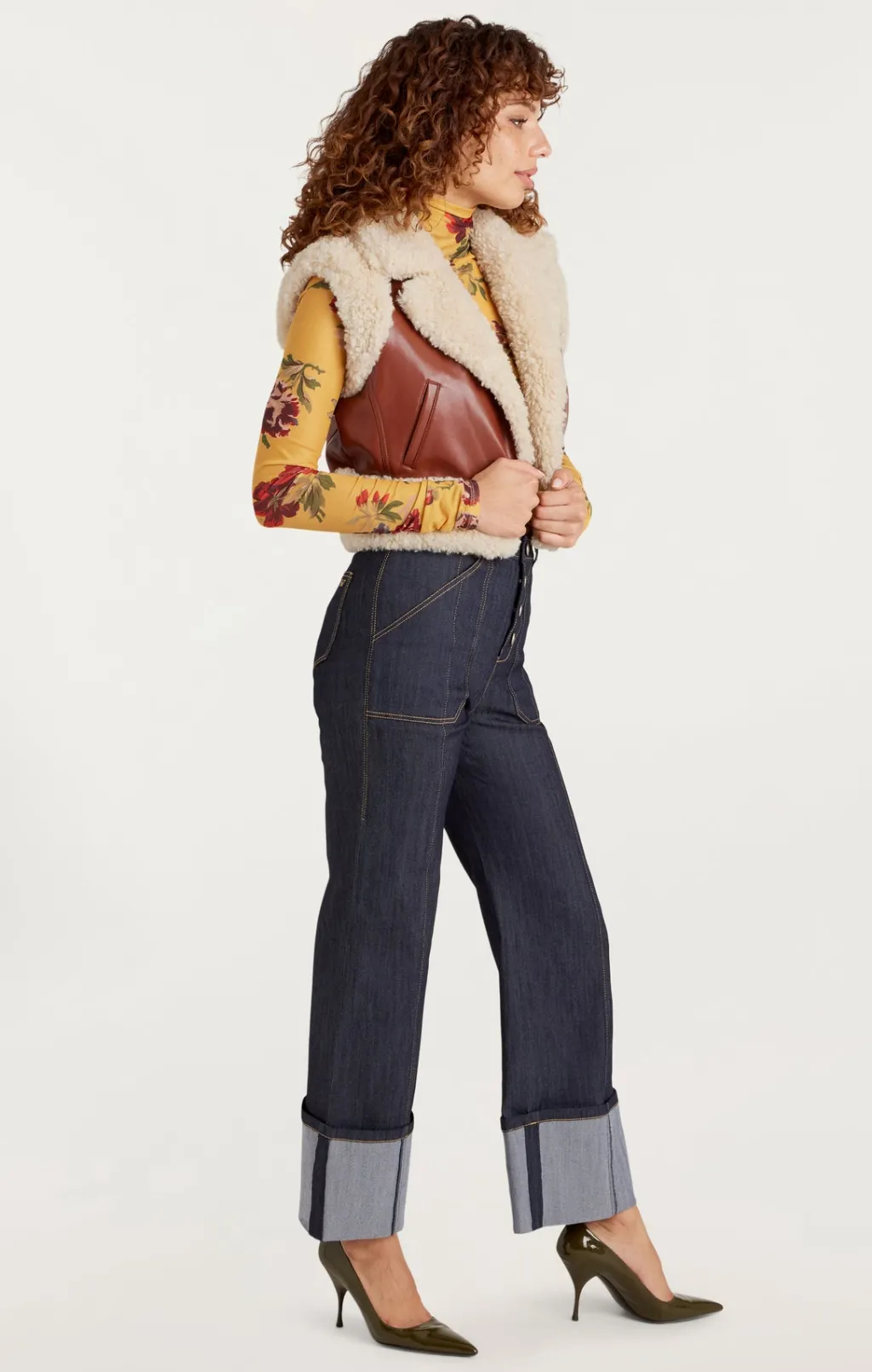 Cinq à Sept Nadia Vest Ivory/mahogany Outlet