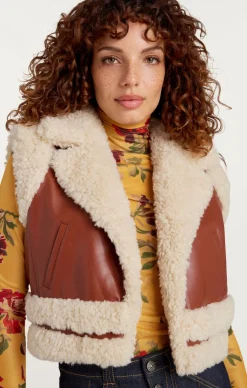 Cinq à Sept Nadia Vest Ivory/mahogany Outlet